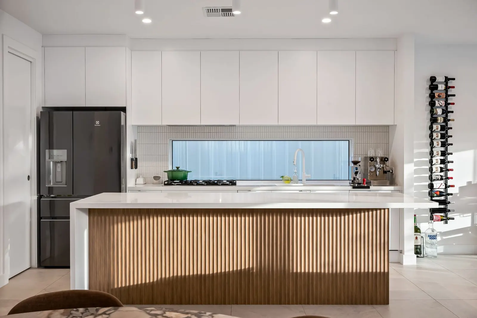 Kitchen with timber-batten island